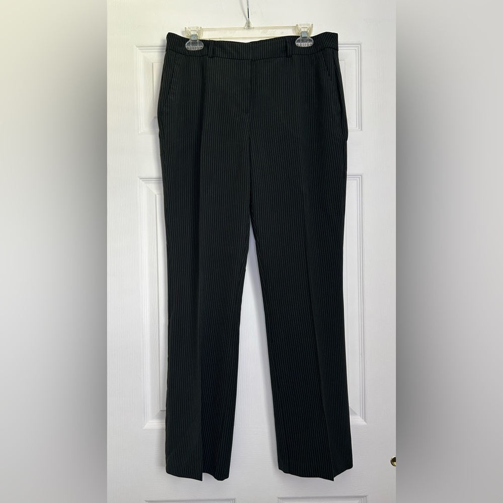 Simply Styled Women's Black Pinstripe Flare Pants